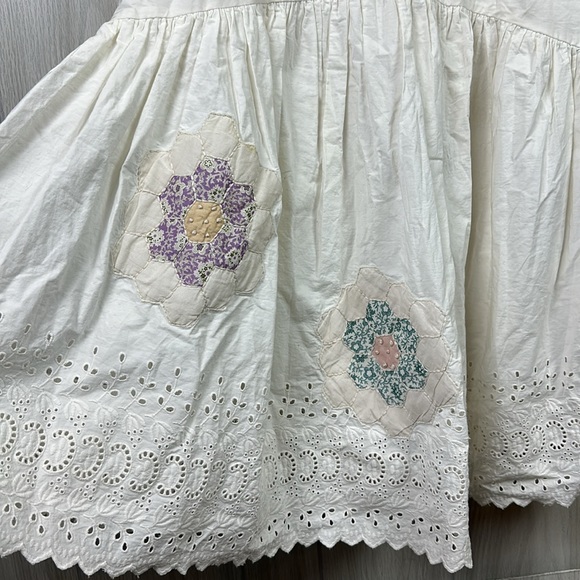 SEA NEW YORK Womens Skirt Violette Cotton Midi Skirt White Ruffle Quilt M - Picture 4 of 11